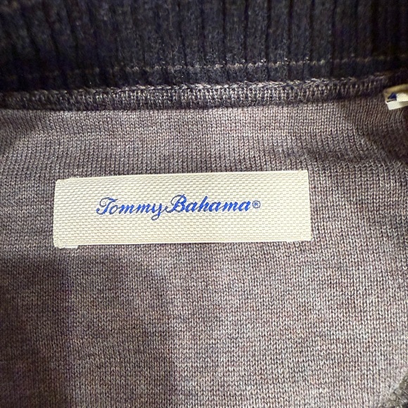 Tommy Bahama Charcoal Zip-Up Sweater - Picture 2 of 12